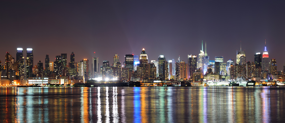 Night Time At New York City Manhattan Midtown