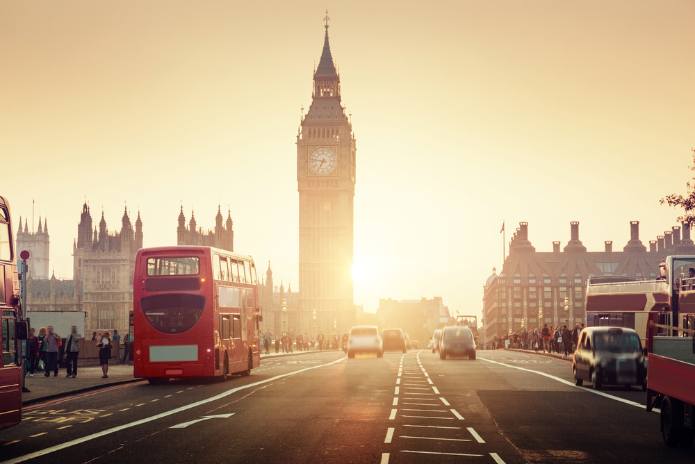 View Of Sunset In London